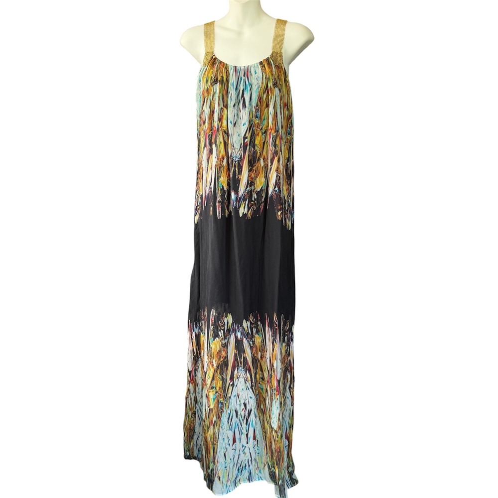 Twelfth Street by Cynthia Vincent Sleeveless Maxi Dress Chainmail Strap Women 0